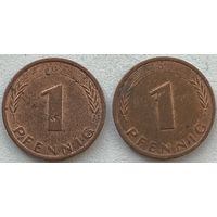 Германия 1 пфенниг 1978 г. G. Цена за 1 шт.