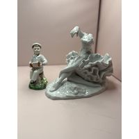 Старт с 1 рубля ! Лот В РЕСТАВРАЦИЮ !морячок с гармошкой ЛФЗ и балерина