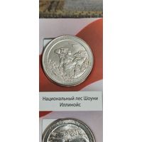 США. 25 центов (квотер) Национальный лес Шоуни 2016