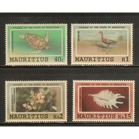 Маврикий-1991(Мих.734-737),  ** ,   Морская  Фауна ,Раковины, Черепахи(полная серия)