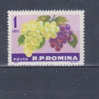 [451] Румыния 1963. Флора.Плоды.Ягоды.Фрукты.Виноград на почтовых марках. MNH