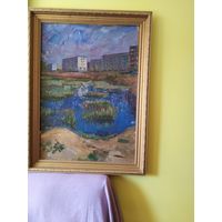 Карманов Е.А." Минск, дом в котором я живу ул.Кошевого,35" 1968 год