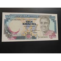 Замбия. 10 квача (образца 1989-91 года, P31b, UNC)