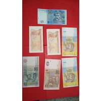 7 шт. Гривны. 1991- 2011 Купюры Украины. С рубля. (07).