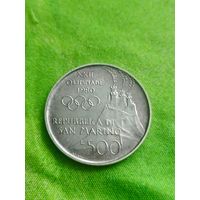 САН-МАРИНО 500 лир 1980 год(Олимпиада -80), бокс
