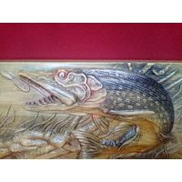 С рубля без мц. панно "Щука" 35х19х2см.