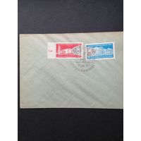 ГДР 1960 Конверт с полной серией марок "Торговая ярмарка в Лейпциге" (спецгашение) Mi.750-751 каталог 1.00 евро