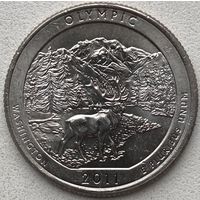 США 25 центов (квотер) 2011 г. P. Национальный парк Олимпик