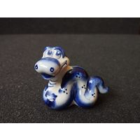 Статуэтка фарфоровая Змея Удав, Гжель