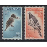 Новая Зеландия (New Zealand) 1960** Фауна Птицы Зимородок Голубь (Mi#413-414)