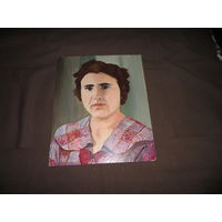 Картина Портрет женщины маслом на картоне,авторская.70-е г.С рубля.