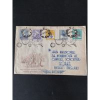 Польша 1958 Конверт с полной серией марок "400 лет почте Польши" (спецгашение и простое гашение) Mi.1063-1067 каталог 4.00 евро