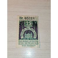 25 пфеннигов 1921 года, Ильцен, Германия.
