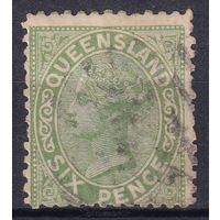 4.Aust. Великобритания. Австралийские штаты. Квинсленд. Виктория. Стандарт. 1882/83 гг. 6p. Mi.#56A.