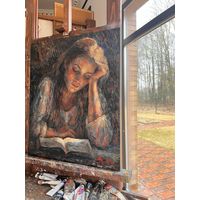 "Читающая девушка"  масло, холст Любовь Сас