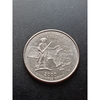 США 25 центов  2000 г. P - Массачусетс