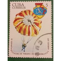 Куба 1977. Спорт. Парашютный спорт. Марка из серии