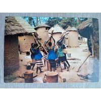 Этнография. Африка. Группа женщин, готовящих еду