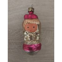 Ёлочная игрушка СССР "Девочка с бантом".С РУБЛЯ.