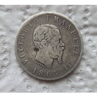 Италия 2 лиры 1863