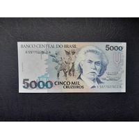 5000 крузейро 1993 года. Бразилия. UNC.  Распродажа.