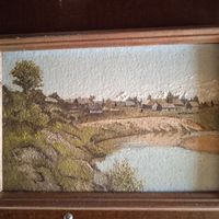 Пейзаж,масло,картон