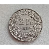 Швейцария 2 франка 1957 год