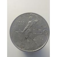 50 лир Италия 1955 год лот 43