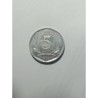 Восточные Карибы 5 центов 2015 года .