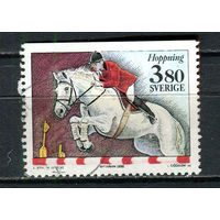 Швеция - 1990 - Всемирные конные игры 3,80Kr - [Mi.1603] - 1 марка. Гашеная.  (Лот 64HM)-T2P13