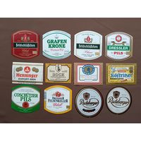 Немецкие пивные этикетки по рублю, цена за 1 шт., а-12-2 (3873)