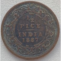 Индия Британская 1/2 пайса 1887 г.