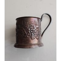 Подстаканник "Малина и вишня" мельхиор посеребрение клеймо 1955г 1с