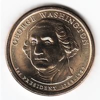 1 доллар США 2007 год 1-й Президент Джордж Вашингтон двор Р _состояние aUNC