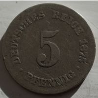 Германия 5 пфеннигов 1875 год МД-С Франкфурт-на-Майне