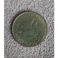 Италия 200 лир, 1992 Выставка марок в Генуе aUNC