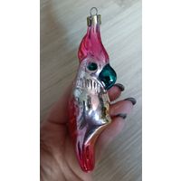 Ёлочная игрушка, стекло, попугай