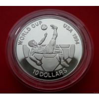 Фиджи 10 долларов 1993 Чемпионат мира по футболу 1994! Серебро 925 пробы 31,64 грамм 0,941 унции! ОБМЕН!