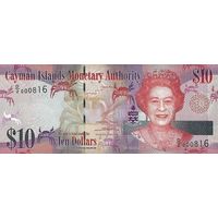 Каймановы острова 10 долларов образца 2014 года UNC p40
