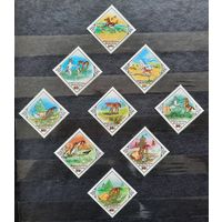 Монголия 1983г. Серия из 9 марок. Сказка "Унага"( Жеребенок и заяц). **