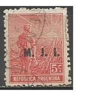 Аргентина. Крестьянин. Доплатная марка. Надпечатка. 1912г. Mi#171.