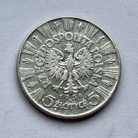 Монета СЕРЕБРО Польша 5 злотых 1936 год ПИЛСУДСКИЙ ОТЛИЧНЫЕ