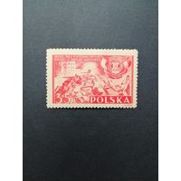 Польша 1946 Марка "10 лет начала участия польской бригады имени "Ярослав Домбровский" в гражданской войне в Испании" (чистая**) Mi.434 каталог 10.00 евро