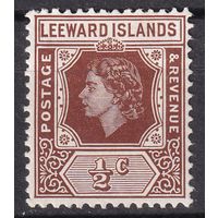 173.BrKCI. Великобритания. Колонии. Подветренные острова. Стандарт. Елизавета II. 1954 г. 1/2C. Mi.#117.