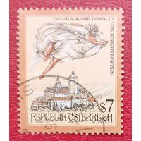 Австрия, 1997 г., стандартный выпуск, ведьма Розалия пролетает над замком