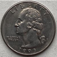 США 25 центов (квотер) 1995 г. D