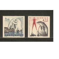 Швеция-1991(Мих.1666-1667) , **  ,  Фауна, Дельфины, Медведи(полная серия)
