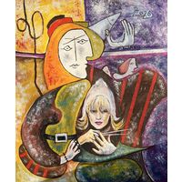 Панно на льняном холсте без подрамника