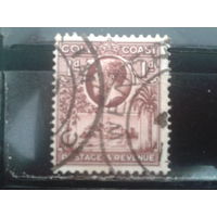Золотой берег, колония Англии, 1928. Стандарт. Король Георг V, 1Р.