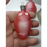 Ёлочная игрушка  - Сова . СССР  . Стекло .